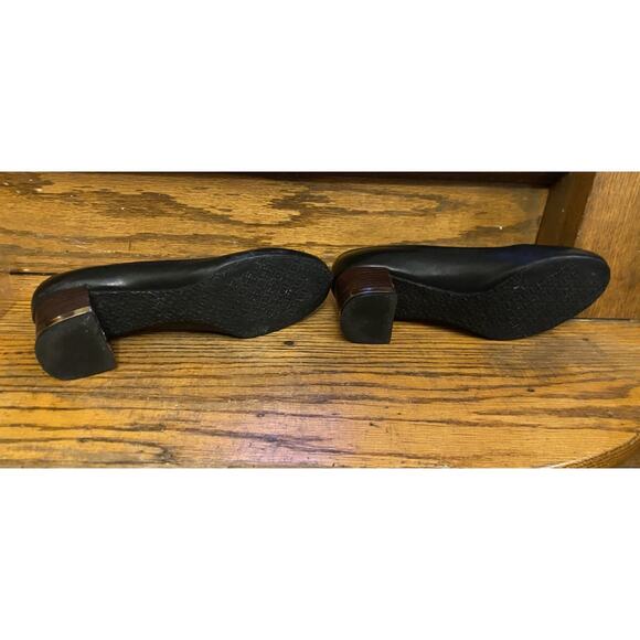 Tory Burch Amy Logo Pump Heels Shoes Womens Size 8.5M Black Leather Slip On - Picture 11 of 11